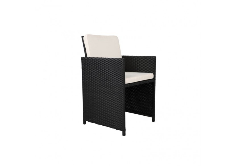 Ensemble repas DAKOTASET en résine tressée et bois 4 places