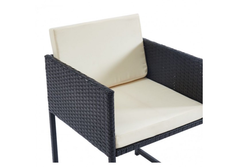 Ensemble repas FLORIDA en acier et résine tressée 6 places