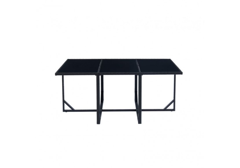 Ensemble repas FLORIDA en acier et résine tressée 6 places