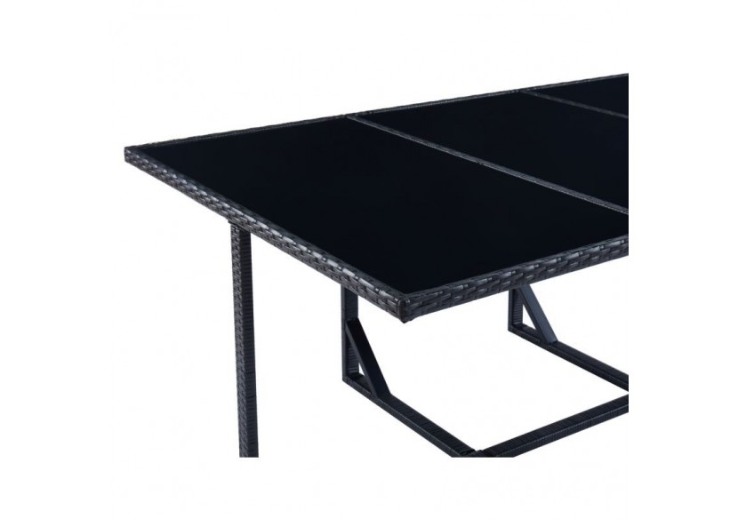 Ensemble repas FLORIDA en acier et résine tressée 6 places