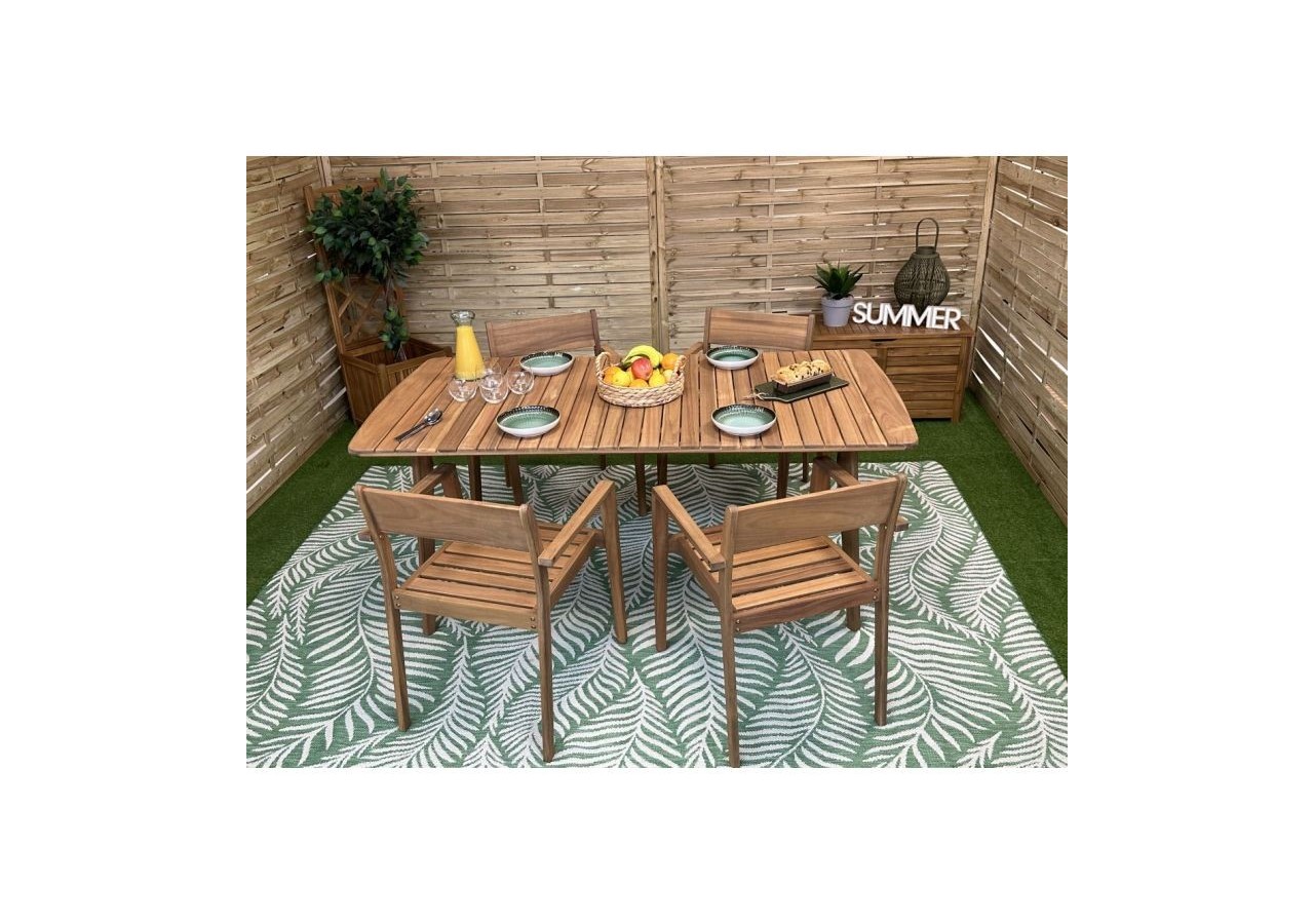 Table de jardin PERLA en bois d'acacia 180 cm