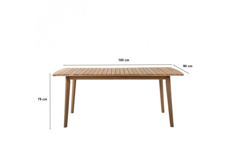 Table de jardin PERLA en bois d'acacia 180 cm