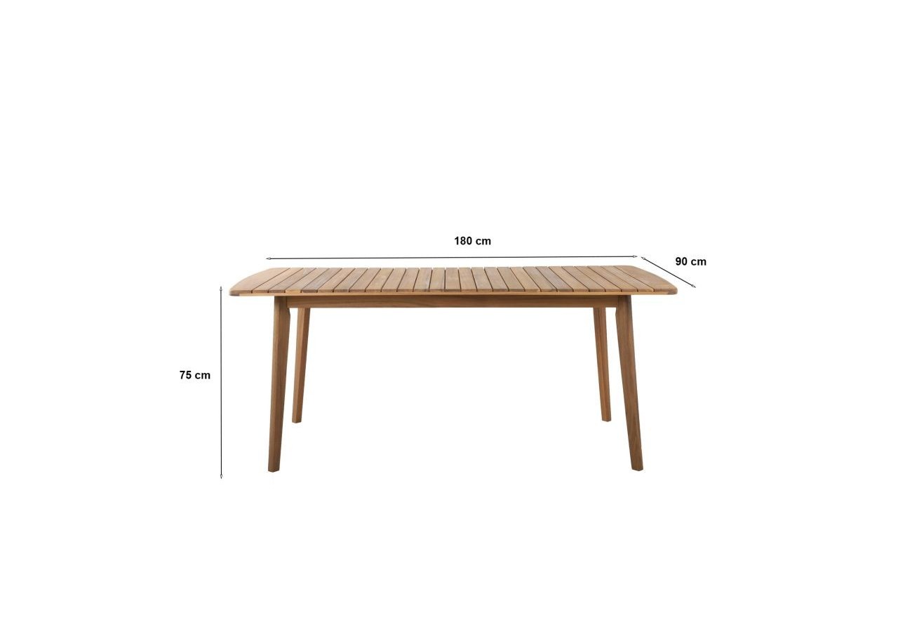 Table de jardin PERLA en bois d'acacia 180 cm