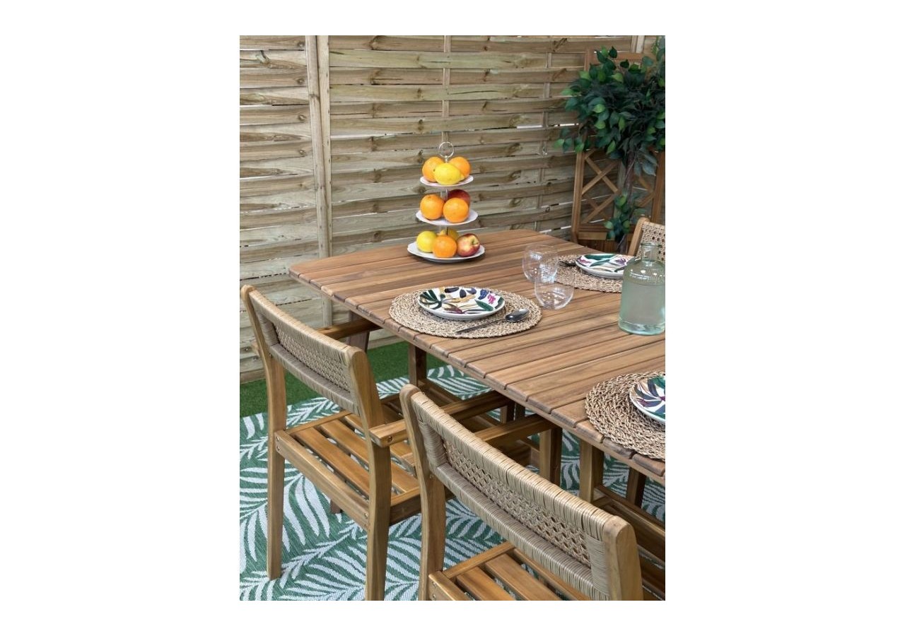 Table de jardin PERLA en bois d'acacia 180 cm