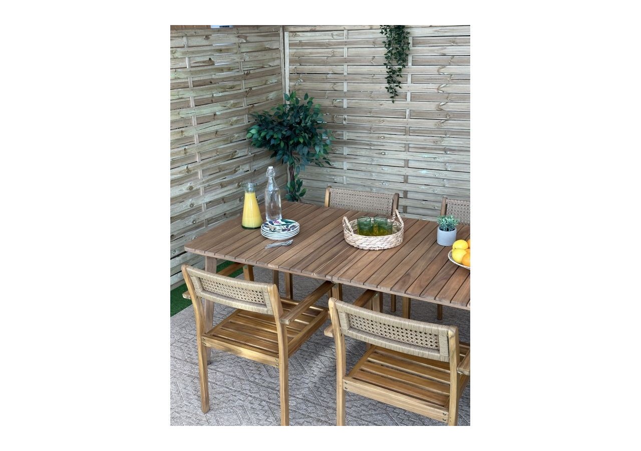 Table de jardin SALMA extensible en bois d'acacia 180|230 cm