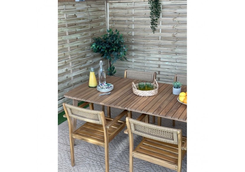 Table de jardin SALMA extensible en bois d'acacia 180|230 cm