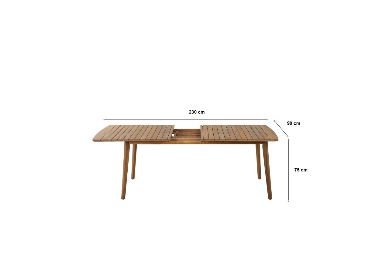 Table de jardin SALMA extensible en bois d'acacia 180|230 cm