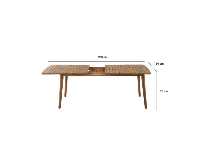 Table de jardin SALMA extensible en bois d'acacia 180|230 cm