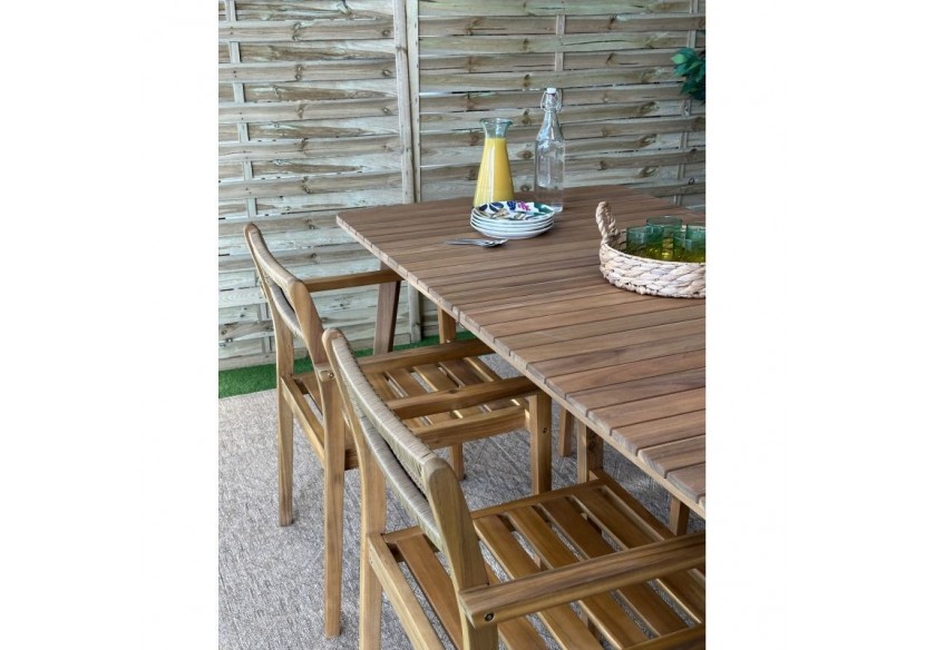 Table de jardin SALMA extensible en bois d'acacia 180|230 cm