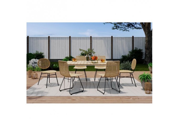 Table de jardin ASTI en bois d'acacia FSC 160 cm 2