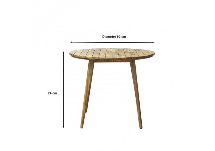 Table de jardin JACOB en bois d'acacia 4 places