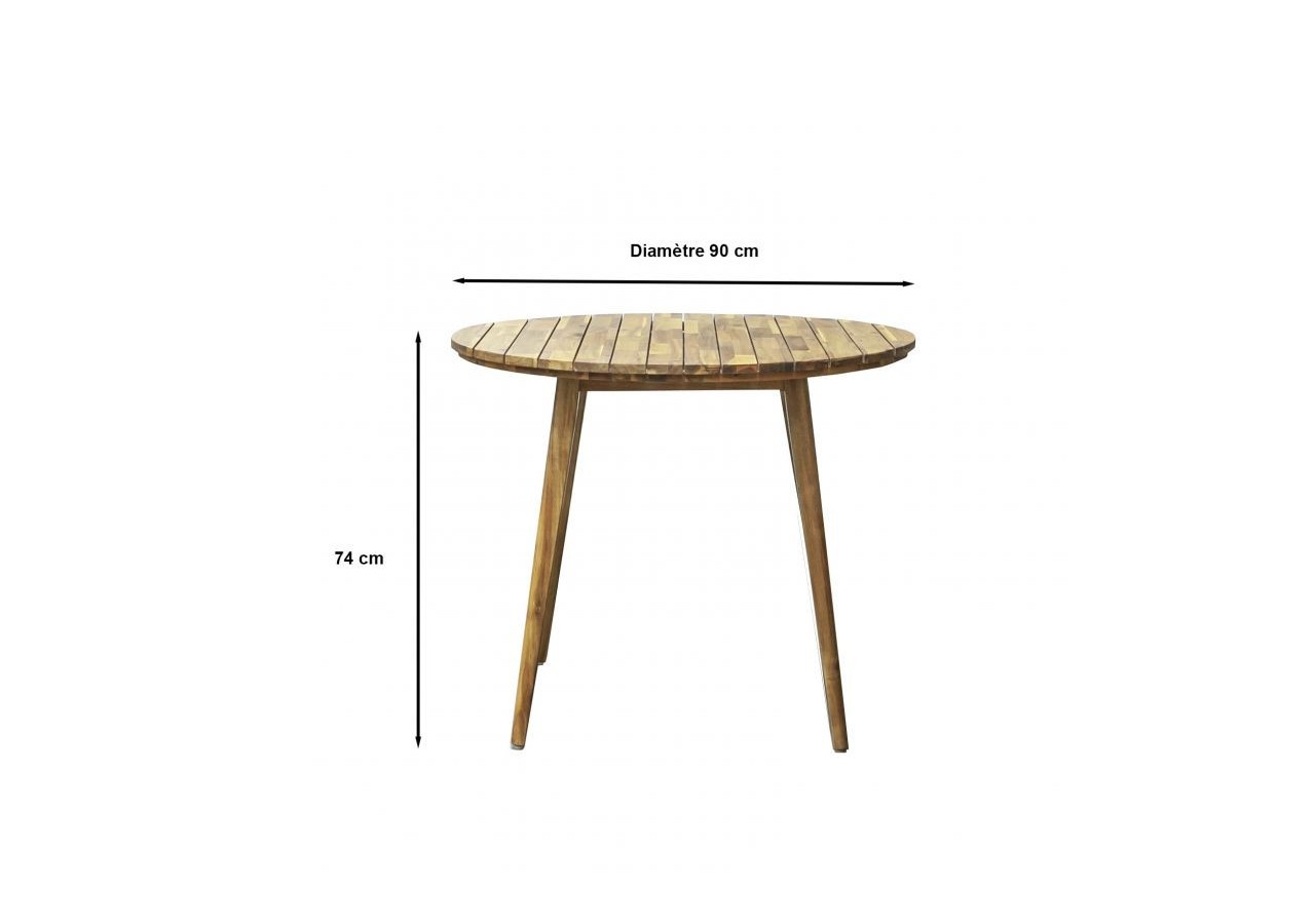 Table de jardin JACOB en bois d'acacia 4 places