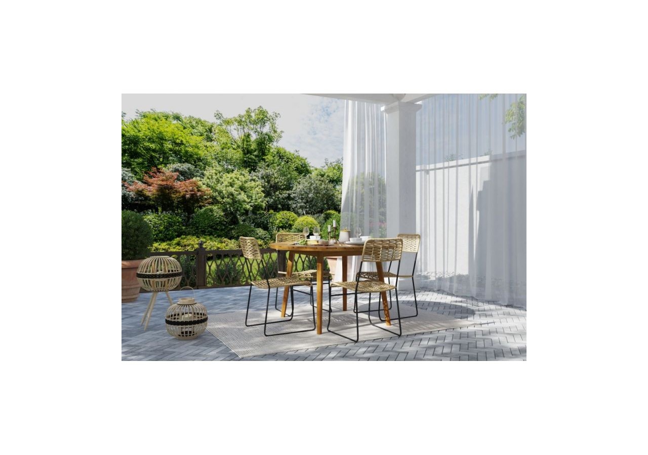 Table ronde de jardin VERONE en bois d’acacia 120 cm