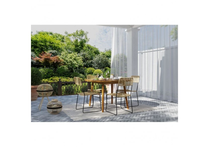 Table ronde de jardin VERONE en bois d’acacia 120 cm