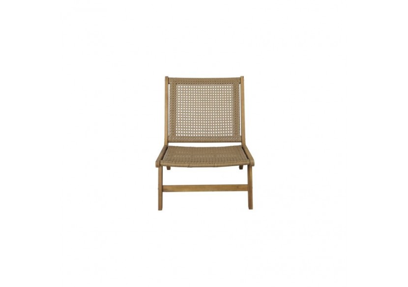 Fauteuil de jardin TARA en bois d’acacia et résine tressée