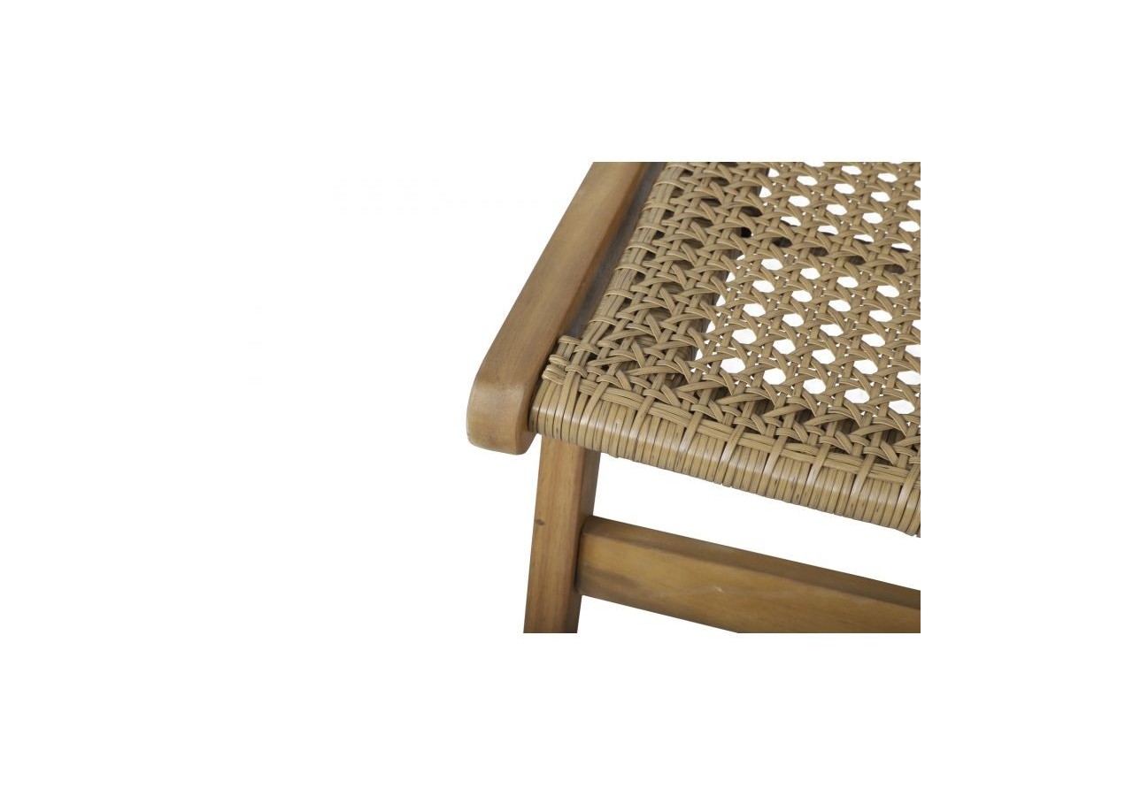 Fauteuil de jardin TARA en bois d’acacia et résine tressée