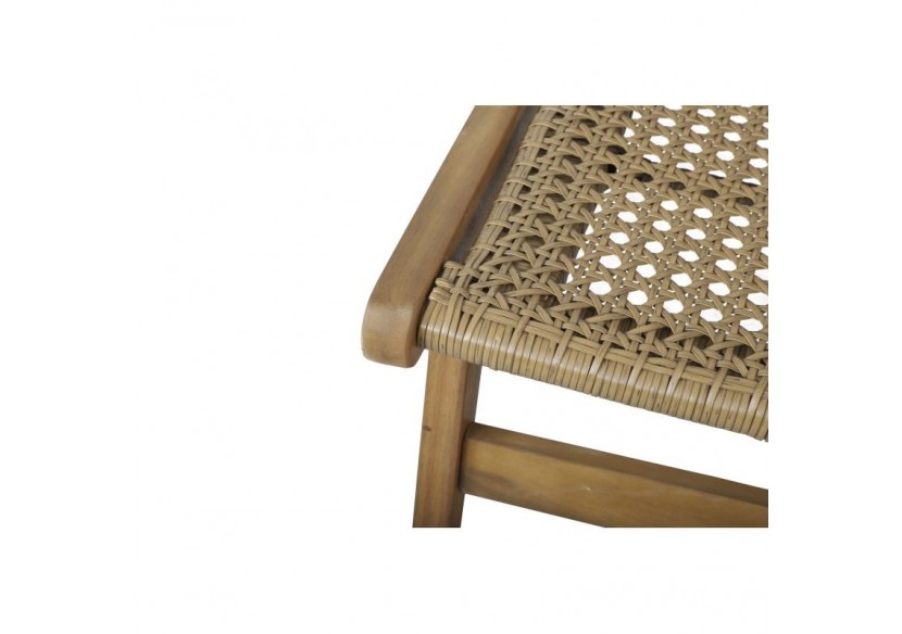 Fauteuil de jardin TARA en bois d’acacia et résine tressée