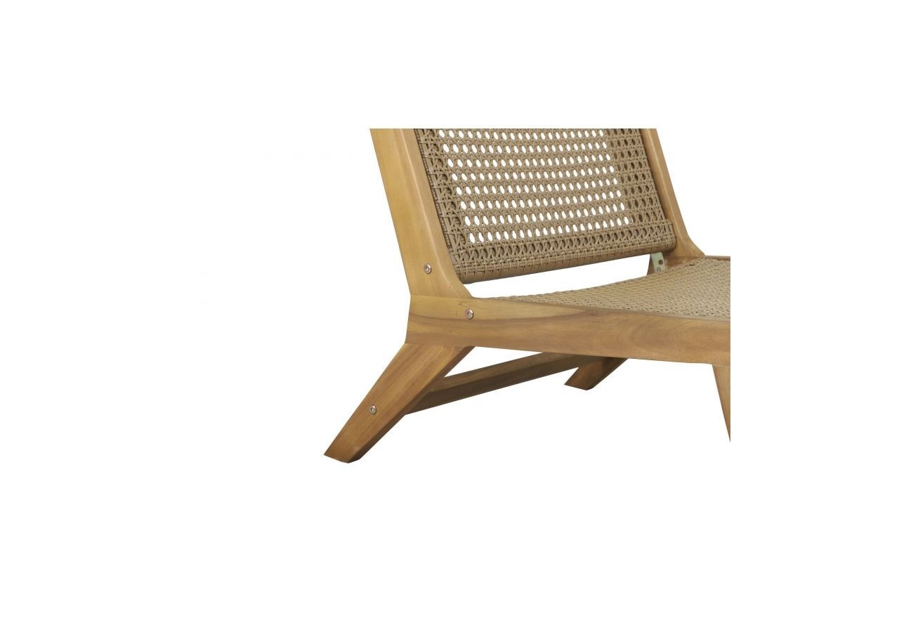 Fauteuil de jardin TARA en bois d’acacia et résine tressée