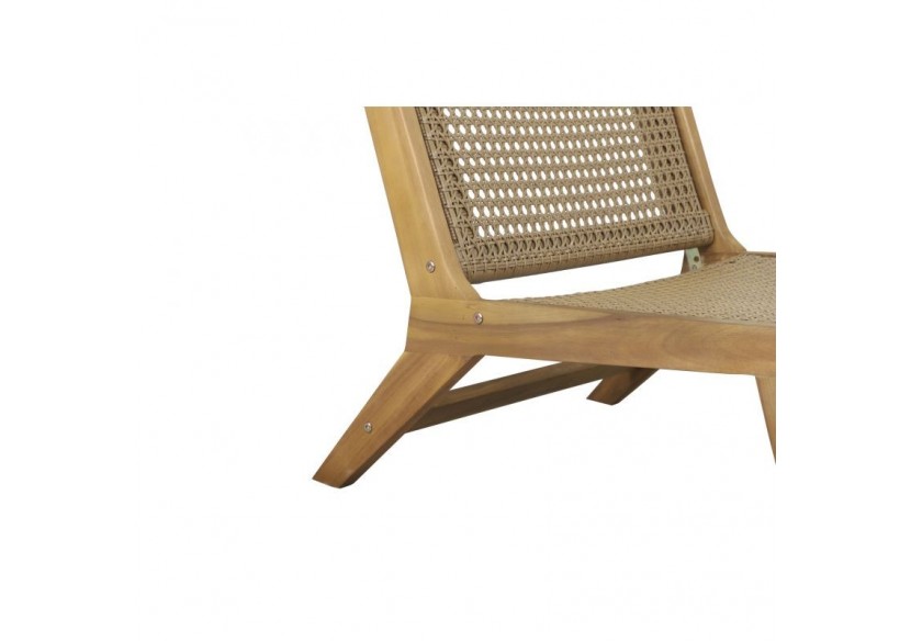 Fauteuil de jardin TARA en bois d’acacia et résine tressée