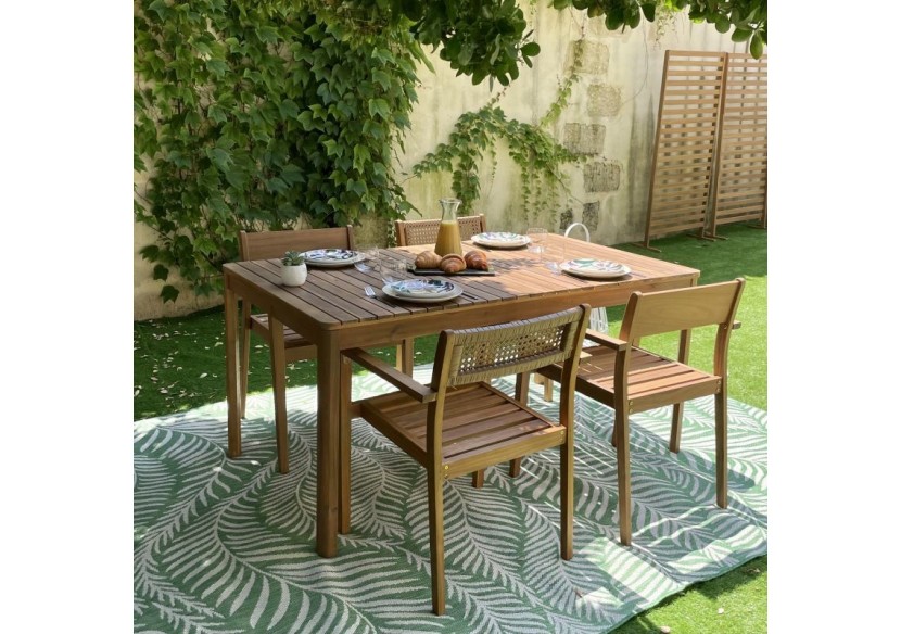 Lot de 2 fauteuils MILLA de jardin en bois d'acacia FSC coloris naturel