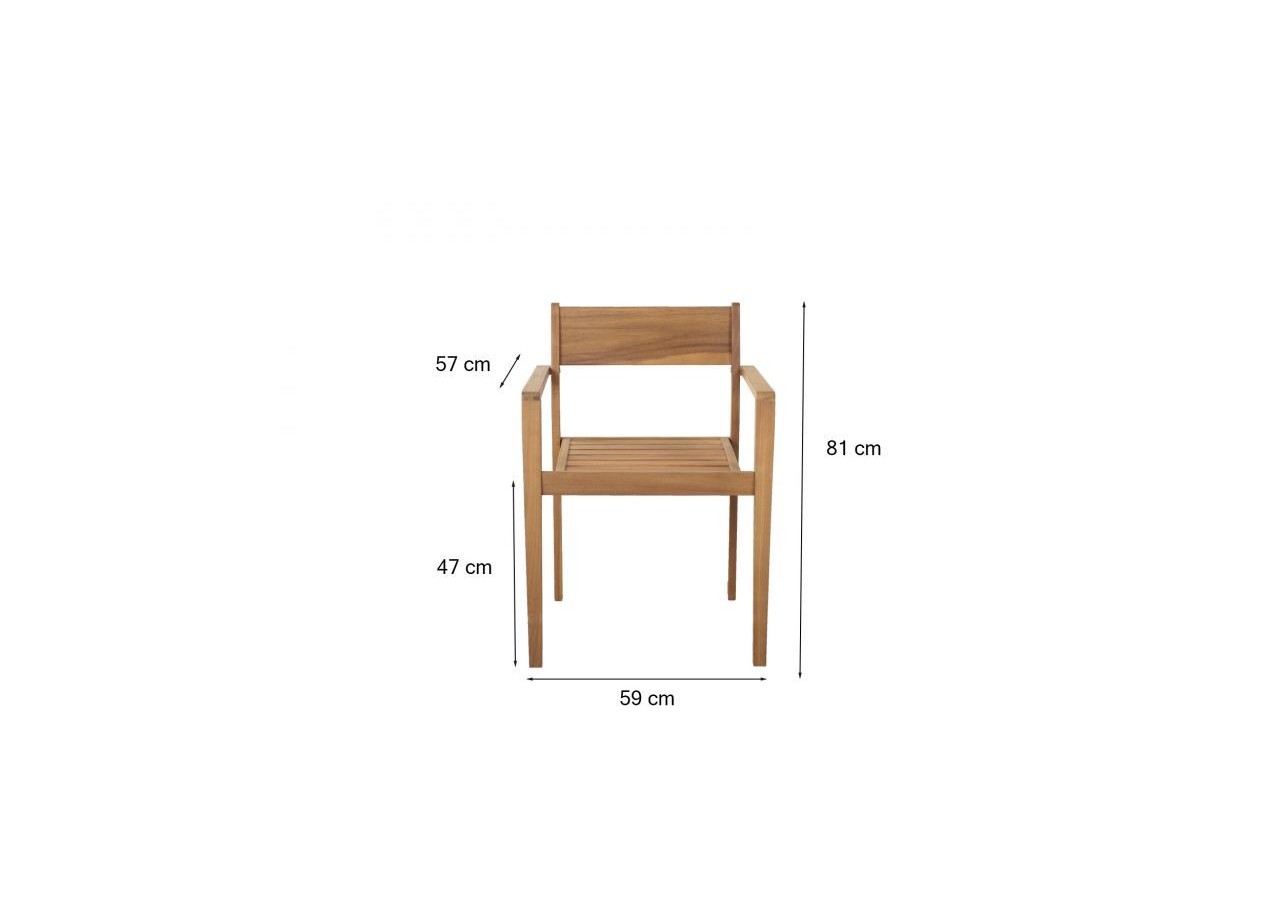 Lot de 2 fauteuils MILLA de jardin en bois d'acacia FSC coloris naturel