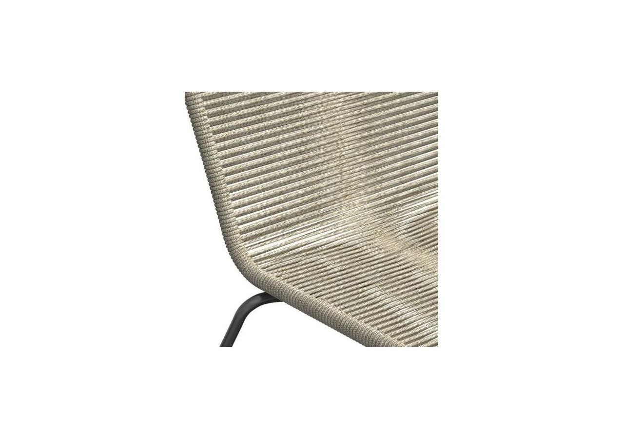 Lot 6 chaises de jardin ERIN en métal et corde coloris naturel