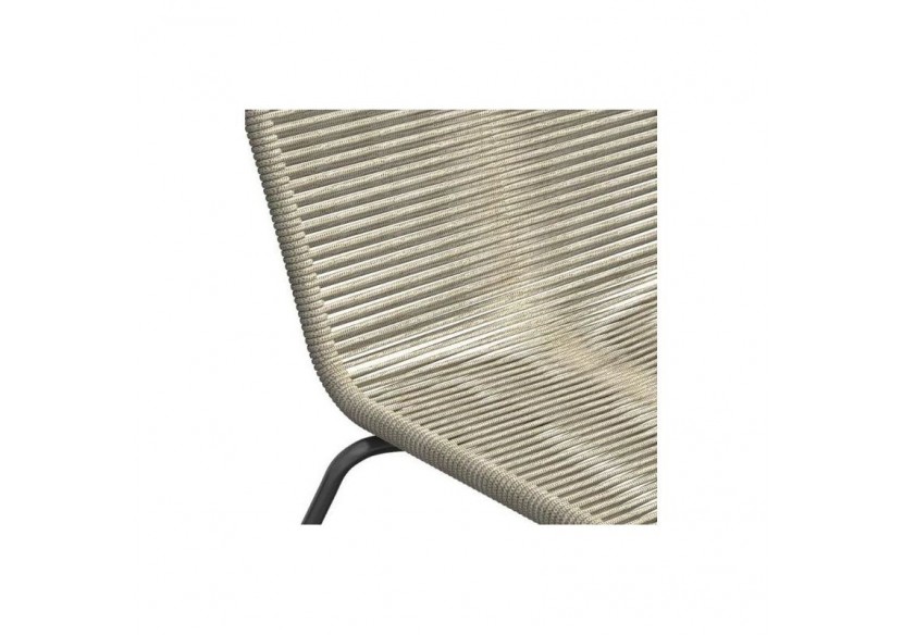 Lot 6 chaises de jardin ERIN en métal et corde coloris naturel