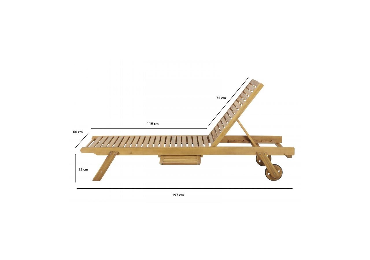 Bain de soleil MOLA en bois d’acacia FSC