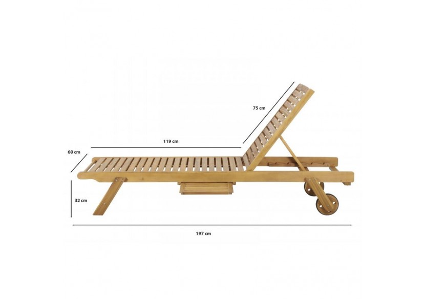 Bain de soleil MOLA en bois d’acacia FSC