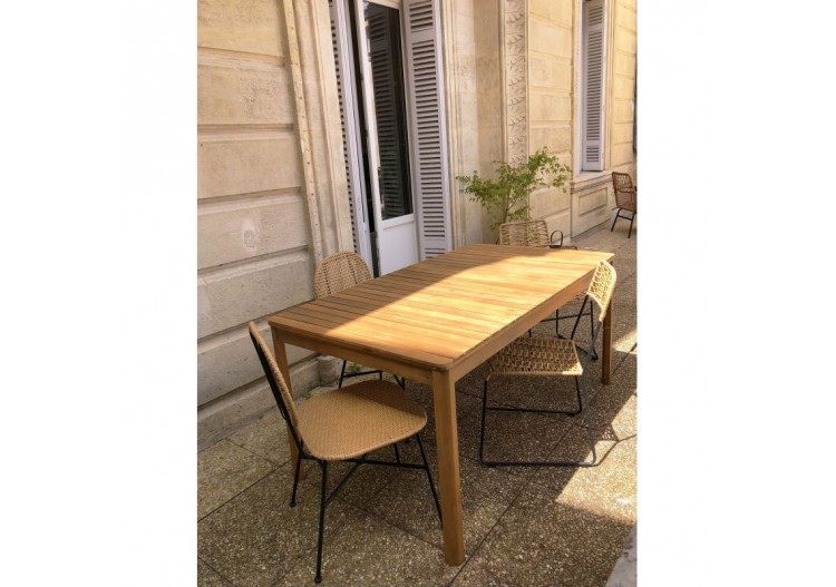 Lot de 2 chaises MASSA en résine tressée coloris naturel 2