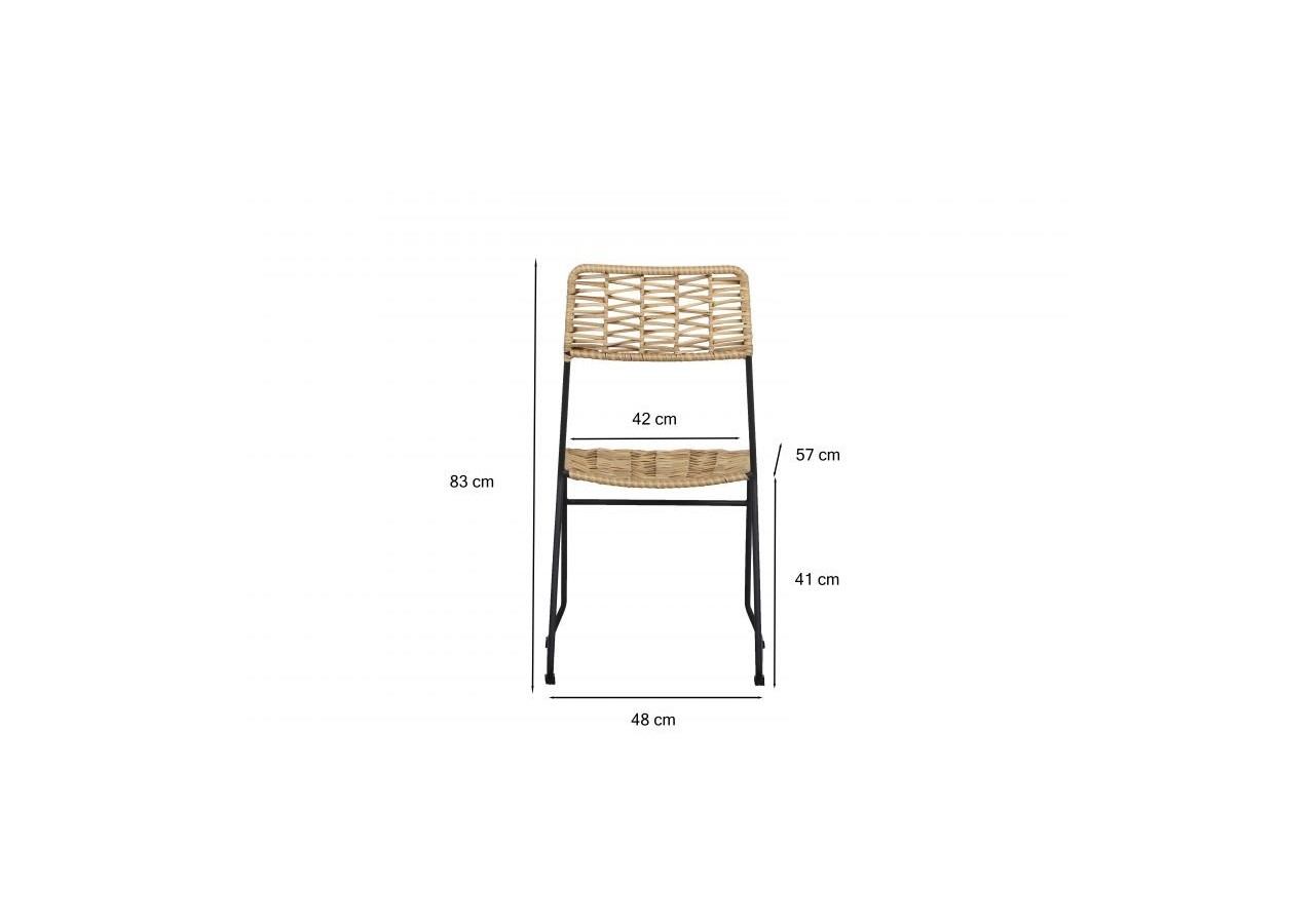 Lot de 2 chaises MASSA en résine tressée coloris naturel