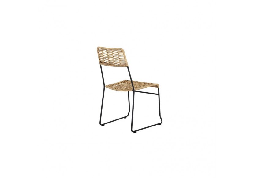 Lot de 2 chaises MASSA en résine tressée coloris naturel
