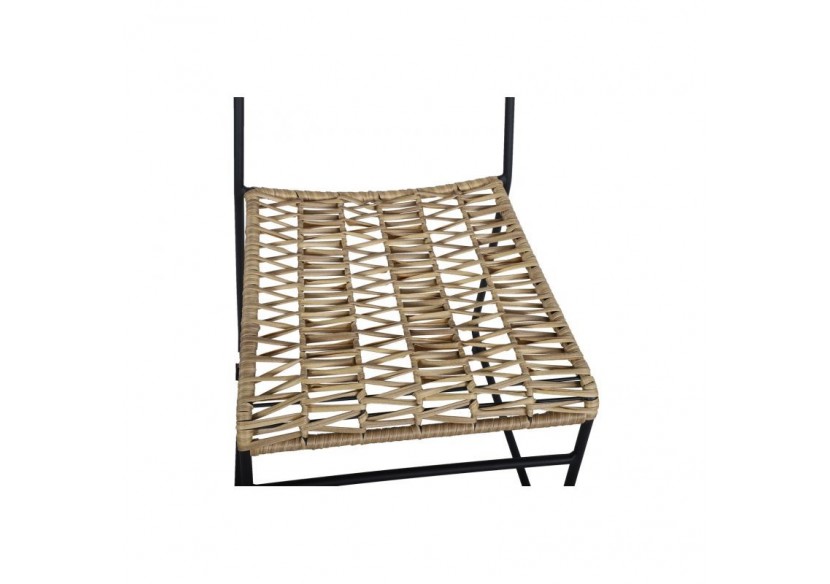 Lot de 2 chaises MASSA en résine tressée coloris naturel