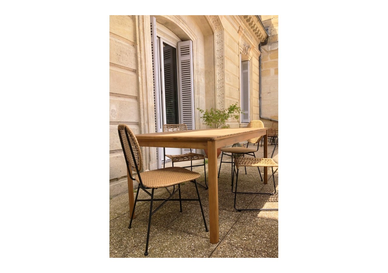 Lot de 2 chaises GELA en résine tressée coloris naturel