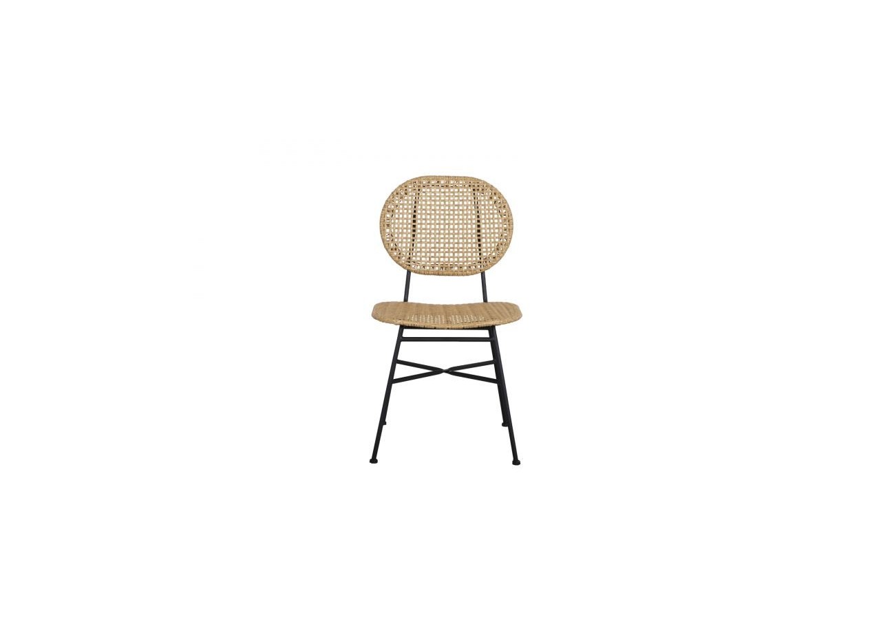 Lot de 2 chaises GELA en résine tressée coloris naturel