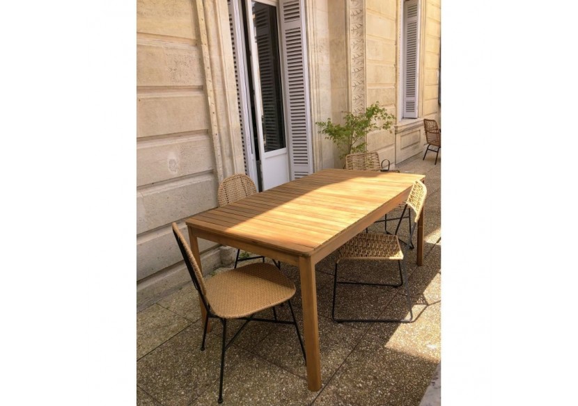 Lot de 2 chaises GELA en résine tressée coloris naturel