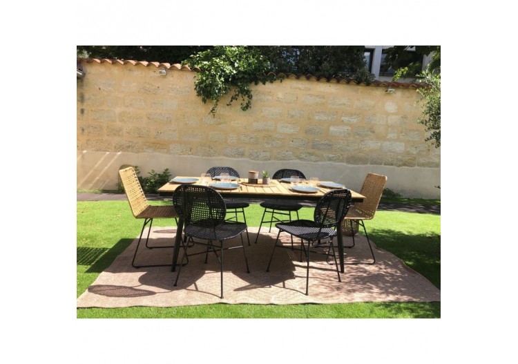 Lot de 2 chaises GELA en résine tressée coloris noir 2