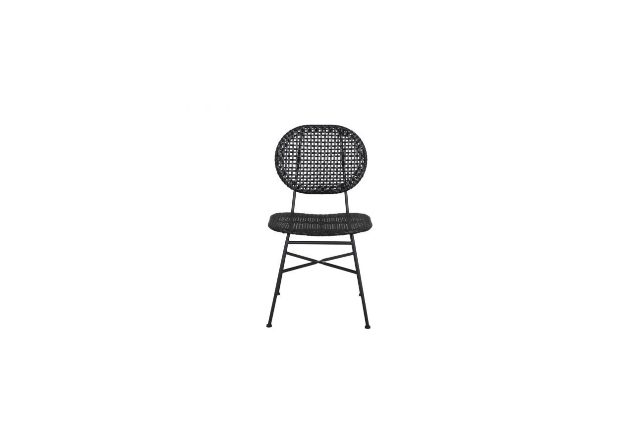 Lot de 2 chaises GELA en résine tressée coloris noir