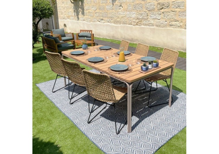 Lot de 2 chaises ADA en résine tressée coloris naturel 2