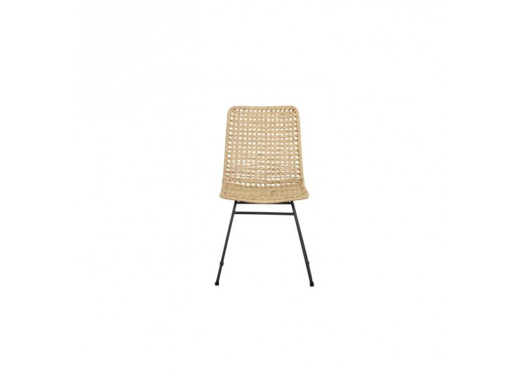 Lot de 2 chaises ADA en résine tressée coloris naturel