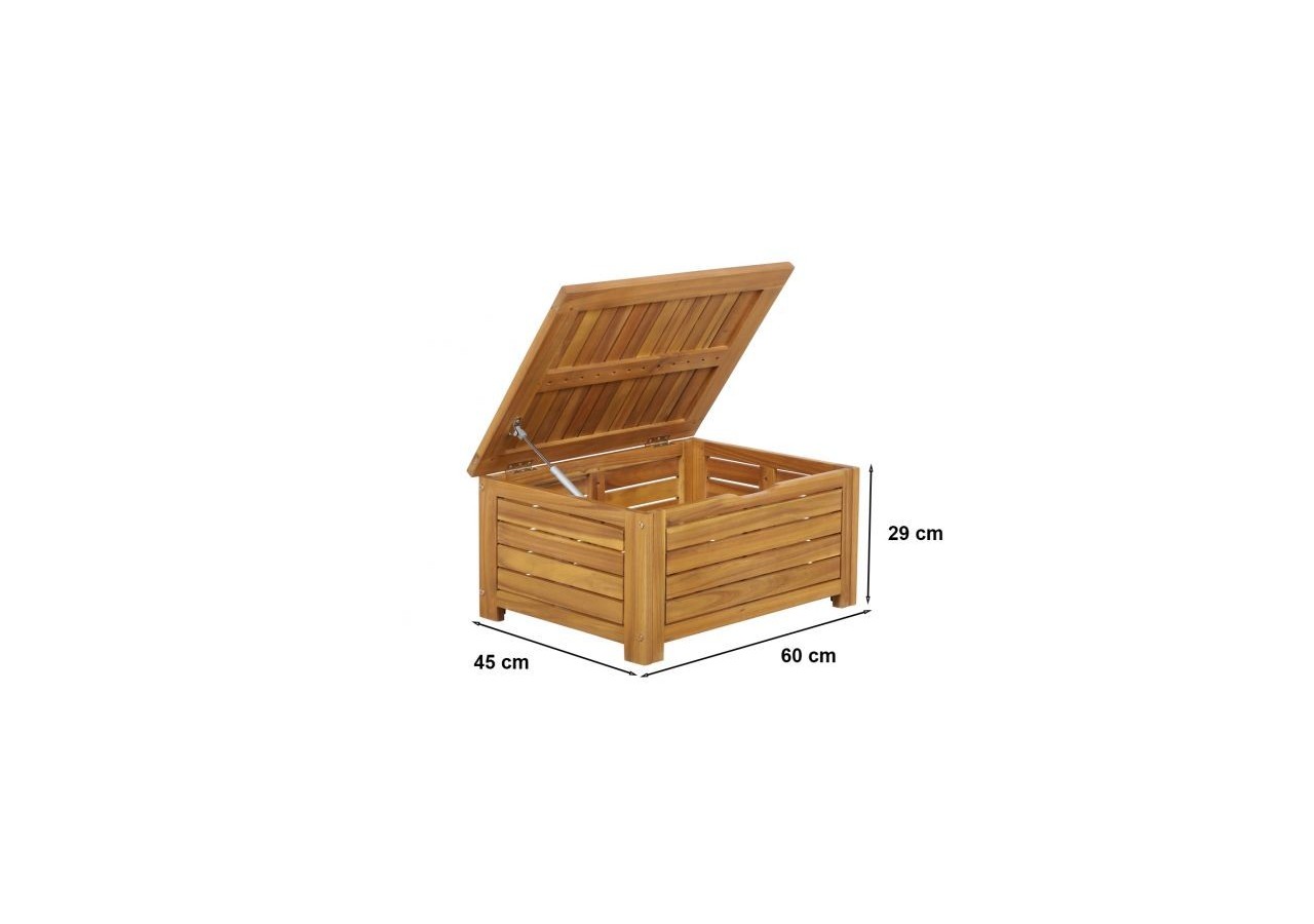 Coffre de jardin TERA en bois d'acacia 60x45x29 cm