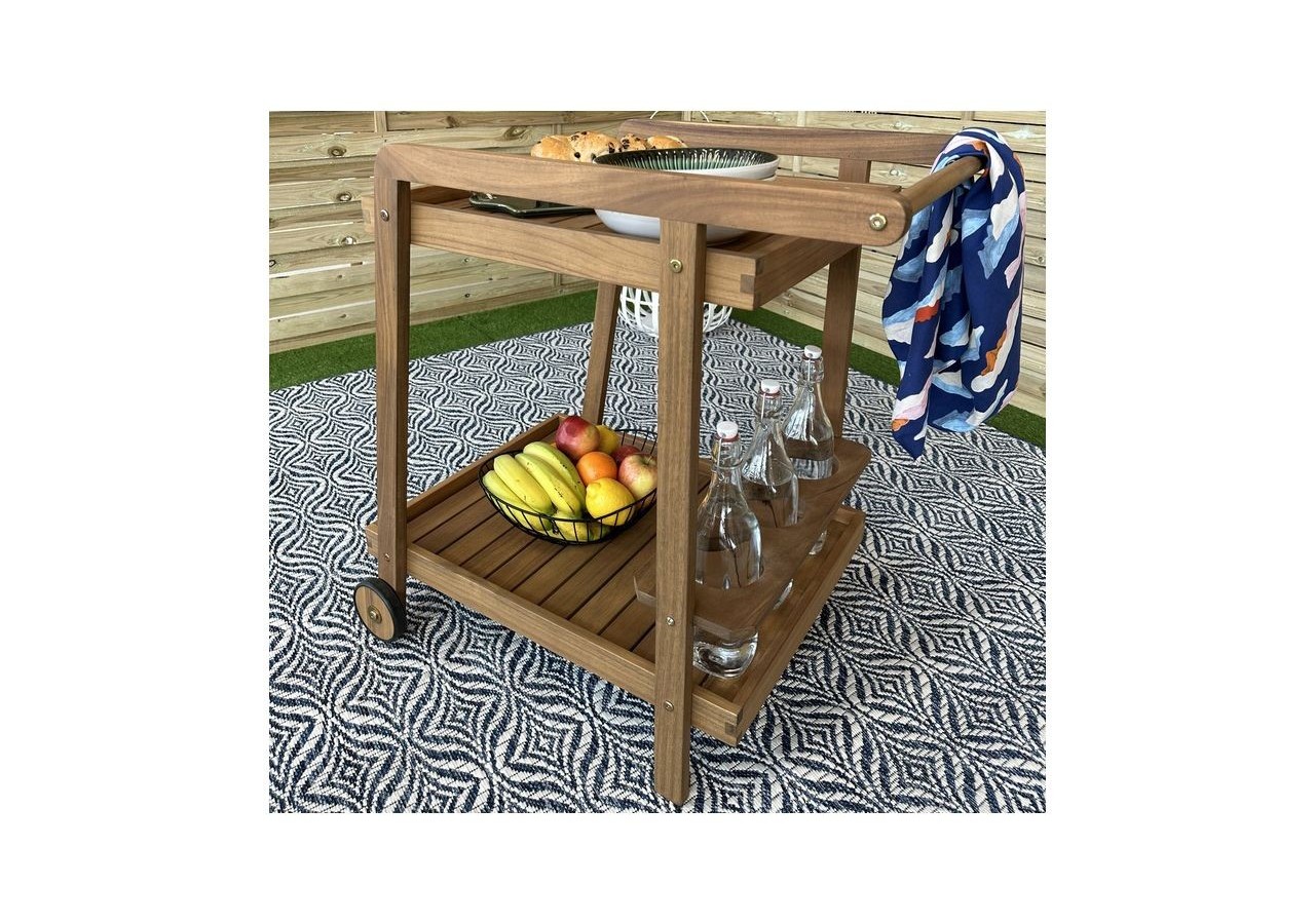 Desserte de jardin MINA en bois d'acacia FSC coloris naturel