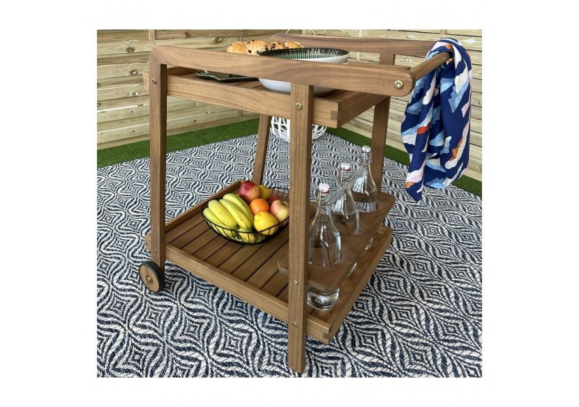 Desserte de jardin MINA en bois d'acacia FSC coloris naturel