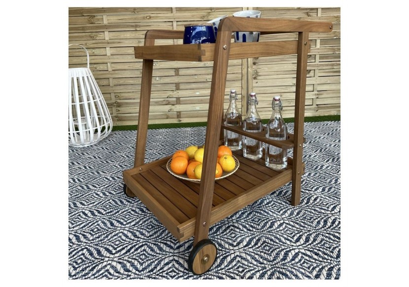 Desserte de jardin MINA en bois d'acacia FSC coloris naturel