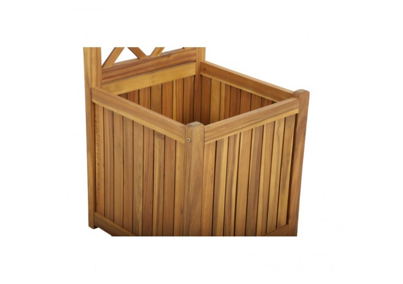 Jardinière avec treillis MIRI en bois d'acacia 43,5x43,5x130 cm