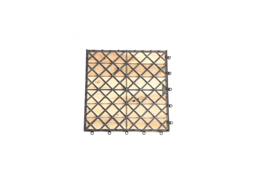 Lot de 33 dalles bois d'acacia 30x30 cm format lattes finition huilée