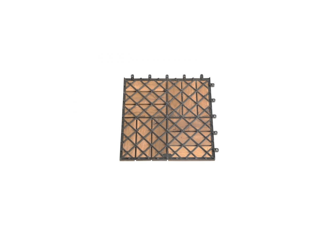 Lot de 33 dalles bois d'acacia 30x30 cm format mosaïque