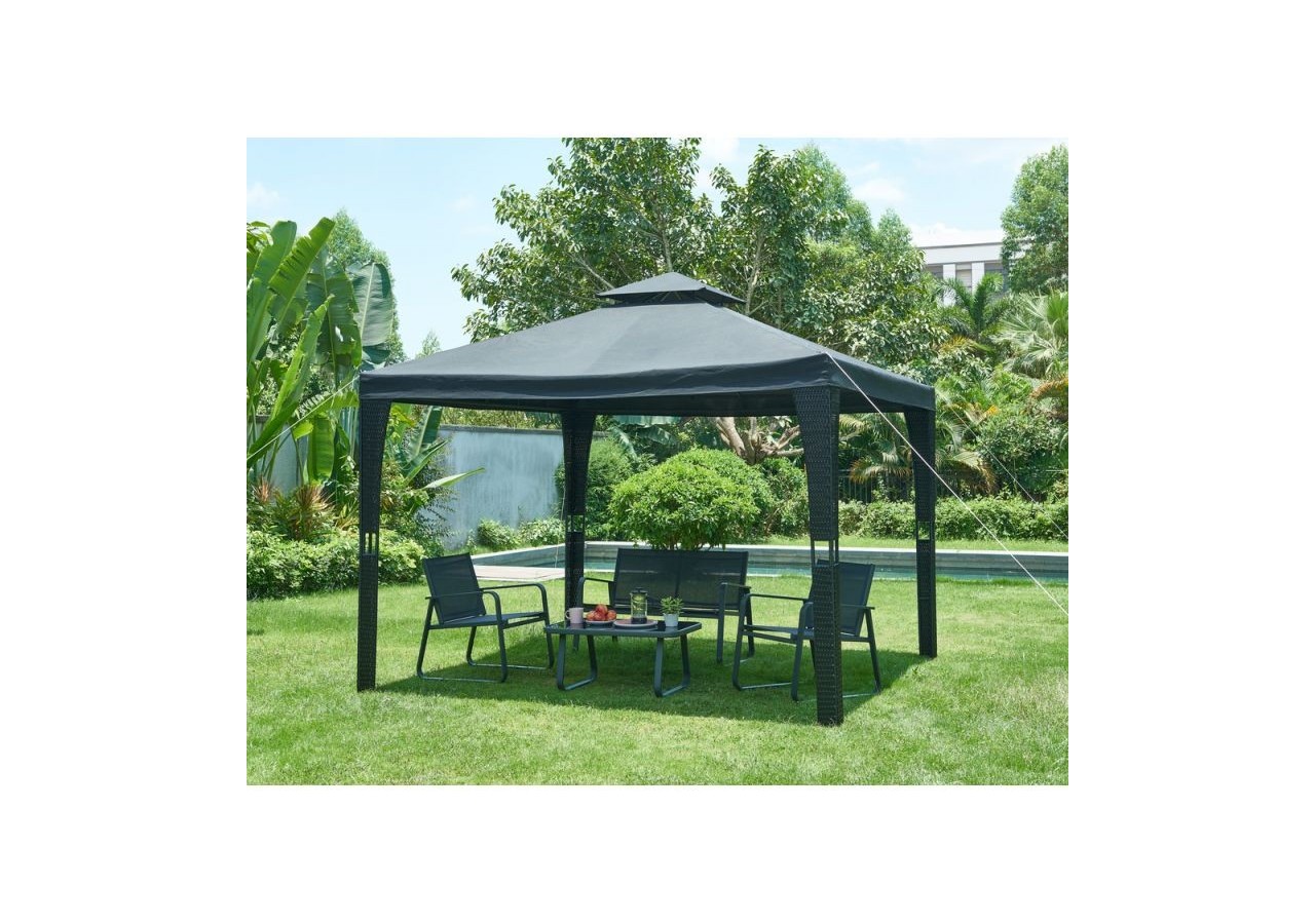 Tonnelle de jardin LILAS coloris noir