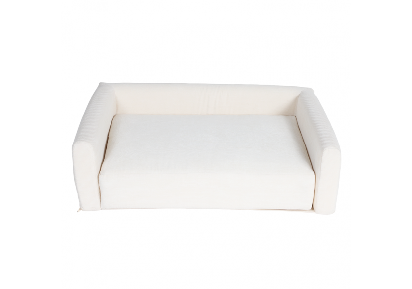 Panier pour chien LEONARD en tissu velours côtelé beige taille L