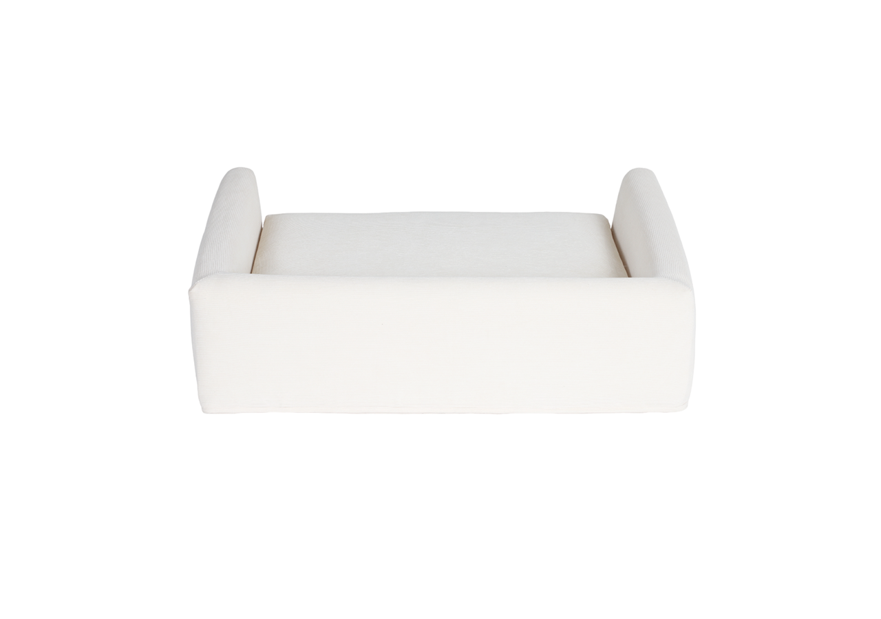 Panier pour chien LEONARD en tissu velours côtelé beige taille L